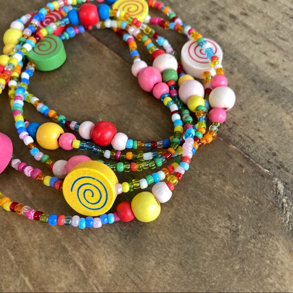 Girls Jewelry set of 5 Multicolor Bohemian Pink Heart - Picture 5 of 12